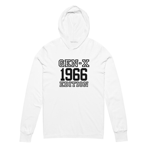 GEN X 1966 Edition Long Sleeve Hooded T-shirt - Etsy
