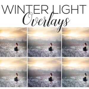 Winter Overlays Winter Light Overlays, Photoshop overlays, light overlays, winter photoshop, winter actions, Photoshop actions image 1