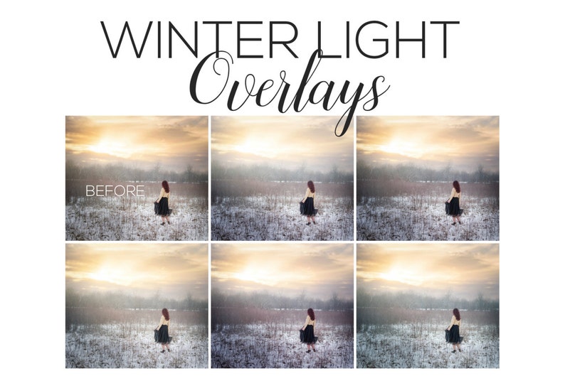 Winter Overlays Winter Light Overlays, Photoshop overlays, light overlays, winter photoshop, winter actions, Photoshop actions image 1