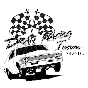 DIY Download - Drag Racing Chevy Nova for Decals - CHEVY Chevrolet Racing Race Car Drag Racing