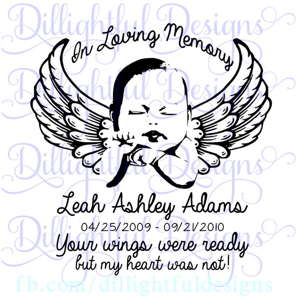 DECAL - In Loving Memory Infant Loss SVG Sticker Decal Car Decal Wings Infant Loss Keepsake Car Truck SUV