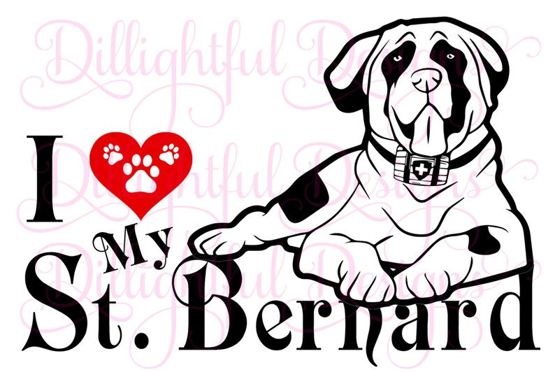 Scarica Cane Di San Bernardo Digitale Ho Amore My St Etsy