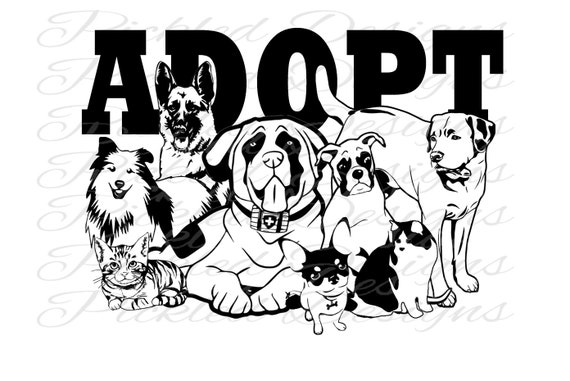 Rescue Pet Dog Cat Artwork Adoption Adopt a DOG