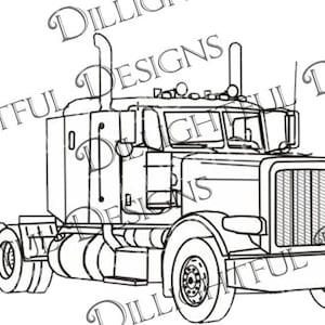 Descargar... Peterbilt Truck No Logo SVG Sticker Calcomanía de Coche Keepsake Semi Truck Car