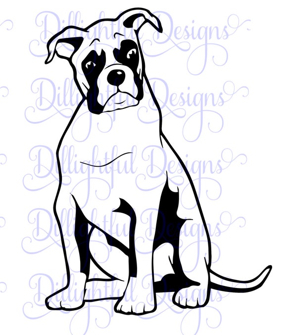 Download Download Boxer Svg Digital Download Boxer Puppy Dog Decal Etsy PSD Mockup Templates