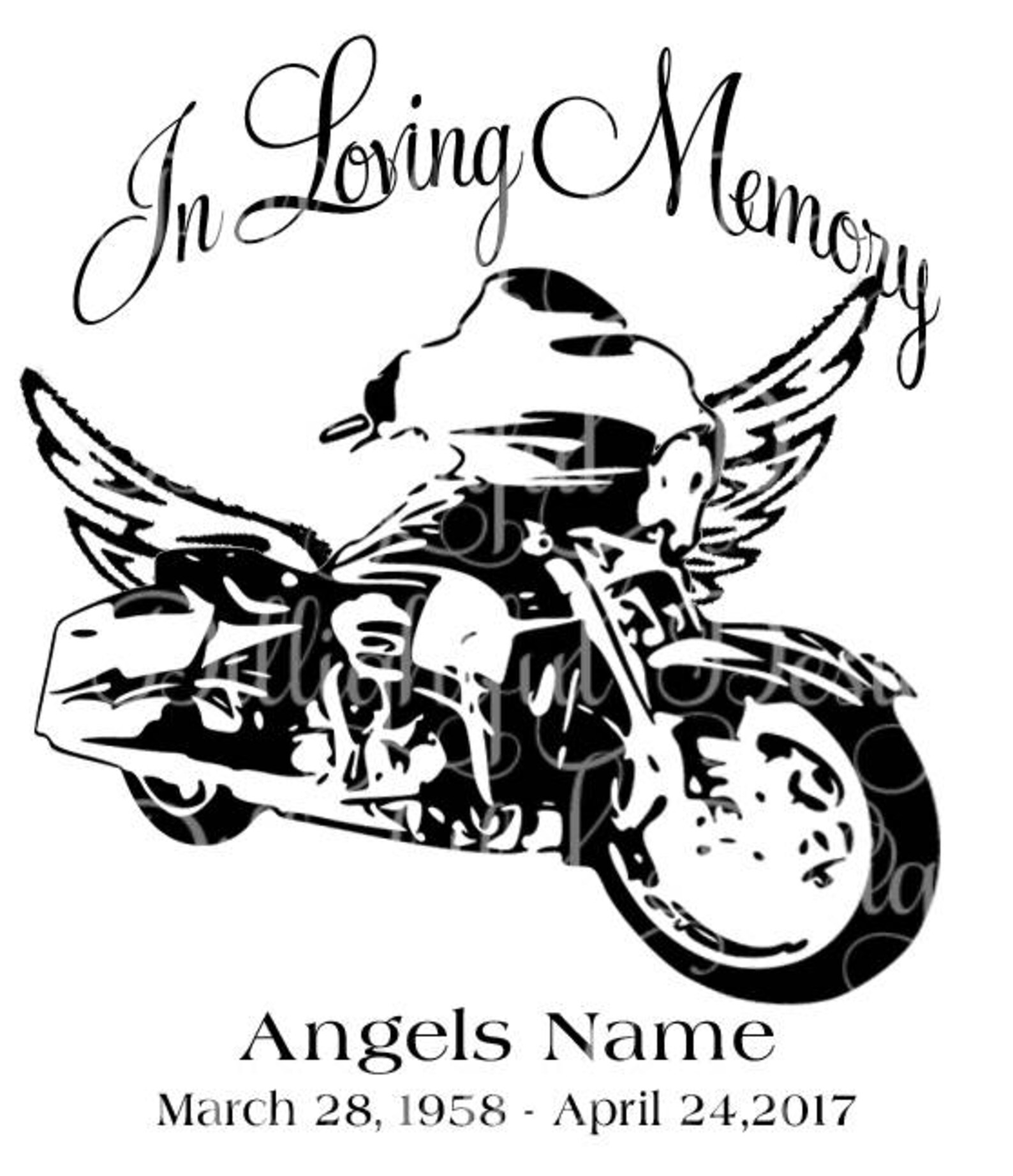DECAL in Loving Memory Motorcycle Loss SVG Sticker Decal Car Etsy
