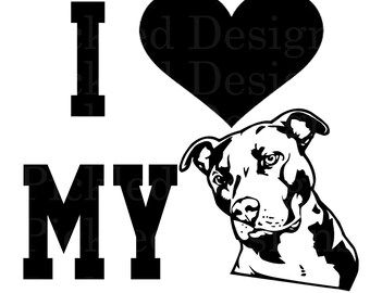 ダウンロード - 私のピットブル犬が大好きです 私のブルドッグの思い出に デカール デジタル ピットブル ビニール ステッカー ダウンロード 犬 子犬 SVG sil png