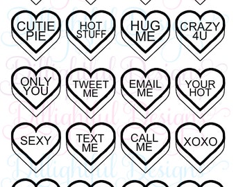 DOWNLOAD ... Valentine's Conversation Hearts Decal Be My Valentine Kiss Me Text Me Tweet Me