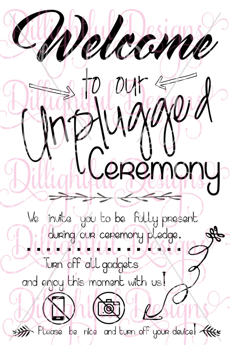 Free Free 314 Unplugged Wedding Sign Svg SVG PNG EPS DXF File