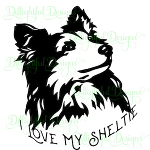 DOWNLOAD ...Shetland Sheepdog Dogs Decal Digital Download Sheltie Collie Miniature SVG SIL Puppy