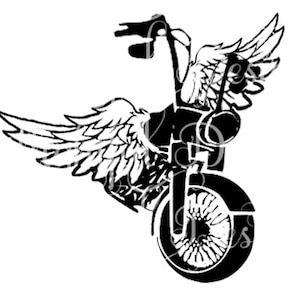 DOWNLOAD - In Loving Memory Angel Motorcycle Loss SVG Sticker Decal Car Decal Wings Loss Keepsake Motorcycle Truck Car