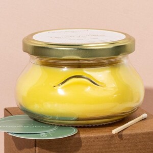 Lemon Verbena Candle| Citrus Candle| Lemon Candle| Homemade Candle| Pretty Candles| Scented Jar Candle| Work from home| Candles with lid