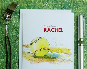Greeting Card Rainbow Thank You Card PRINTABLE Team Thank You Card for Softball Coach Instant Download