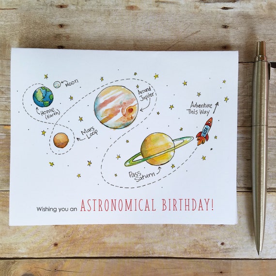 Wishing you an Astronomical Birthday Card Birthday Etsy