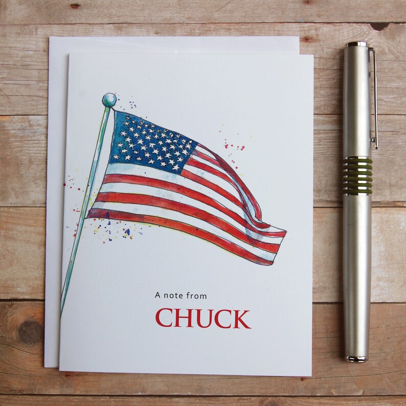 Personalized American Flag Note Cards Patriotic Note Cards | Etsy