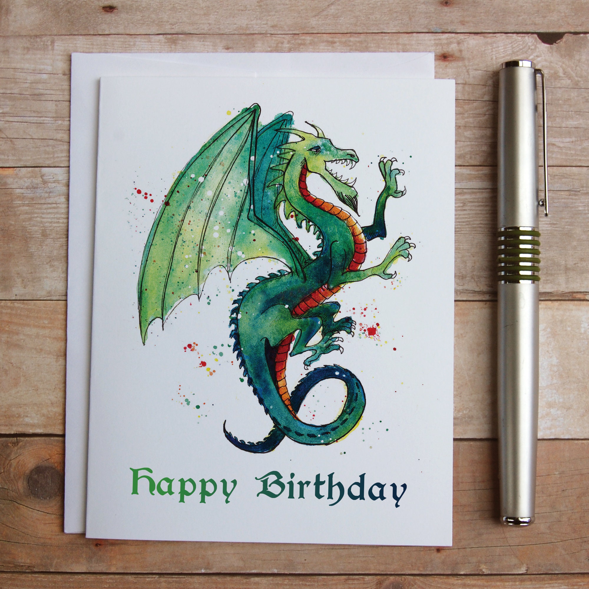 Dragon Birthday Card Medieval Dragon Birthday Mythical - Etsy Ireland