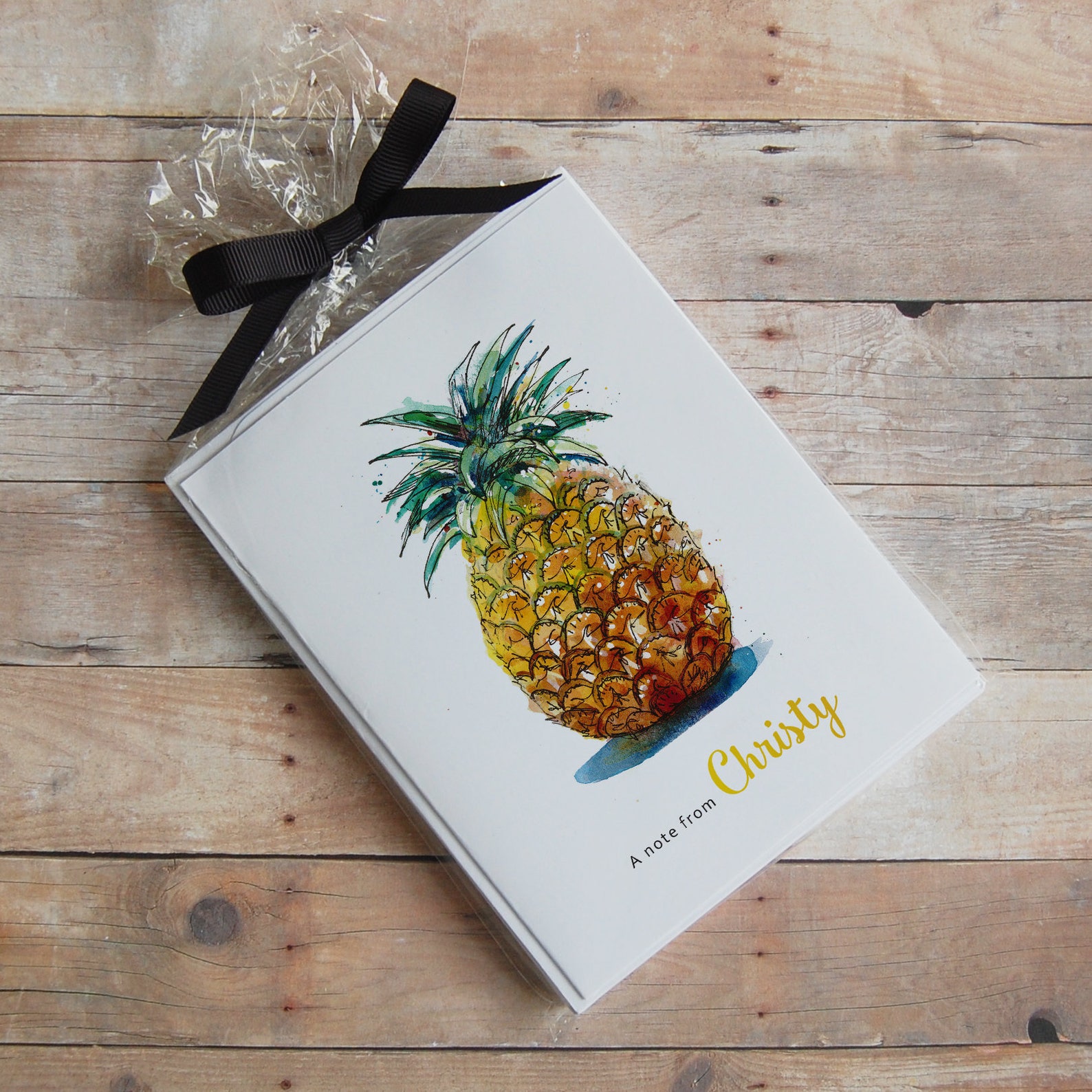 Personalized Pineapple Note Cards Pineapple Thank You Notes Etsy