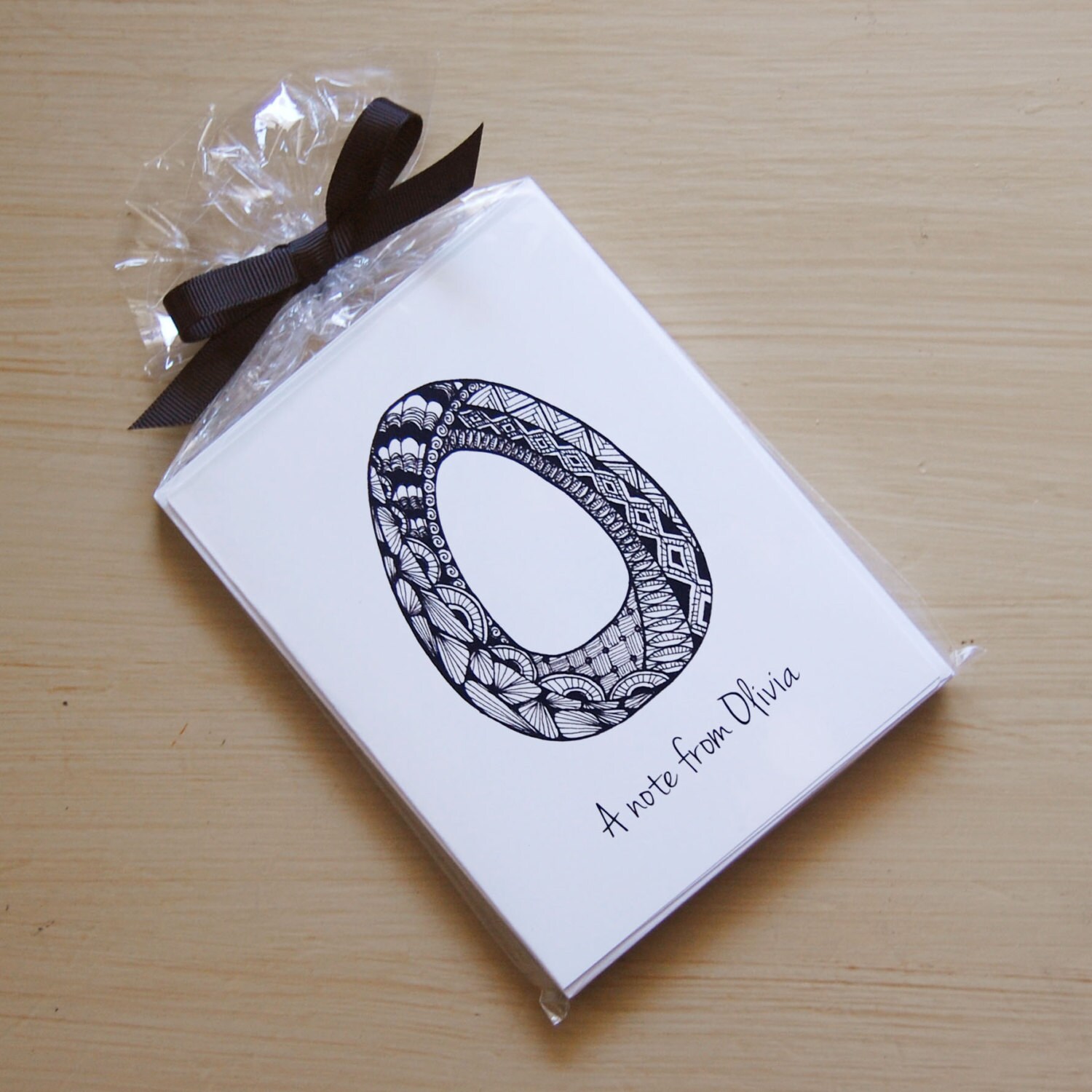 Personalized Note Cards O Monogram Zentangle Note Card Thank - Etsy