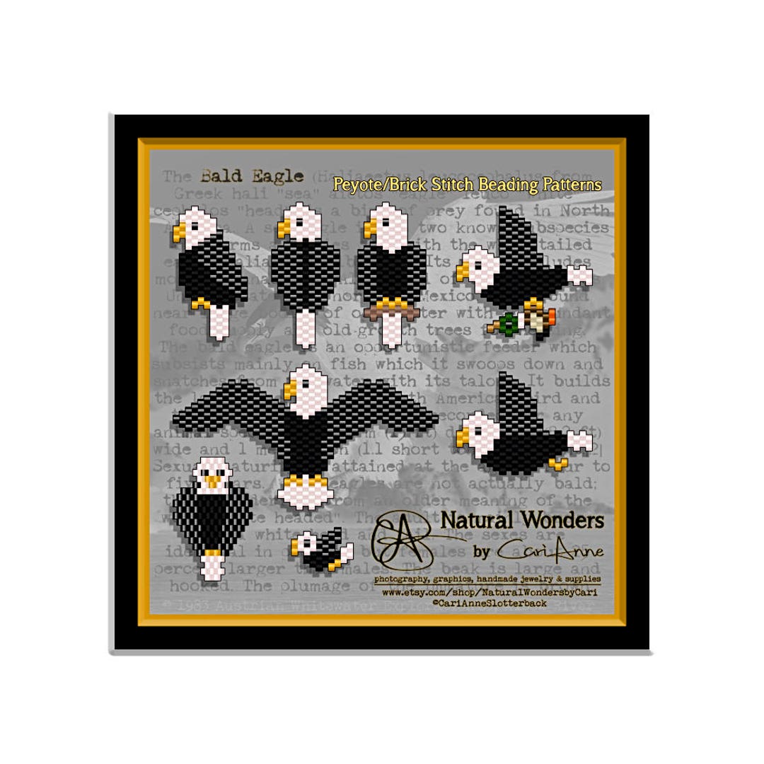 Bald Eagle (8pc) Peyote / Brick Stitch Beading Patterns for