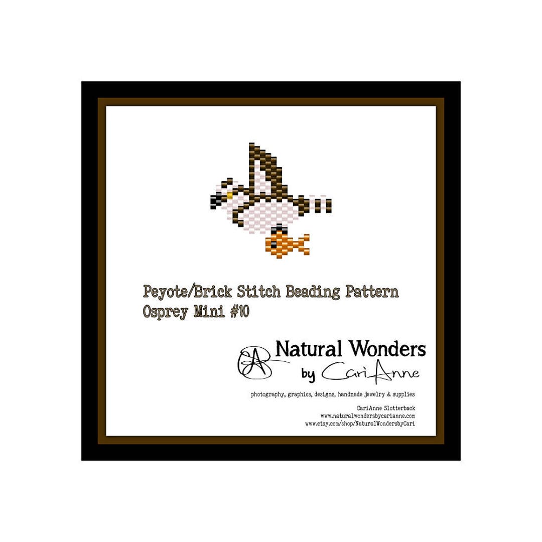 Osprey m10 Brick / Peyote Stitch Pattern for Pendants, Charms, Earrings