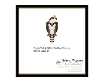 Osprey (#L1) brick / peyote stitch pattern for pendants, pins, broaches, accessories