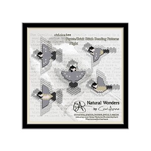 Chickadee (flight) brick / peyote stitch patterns for pendants, charms, earrings