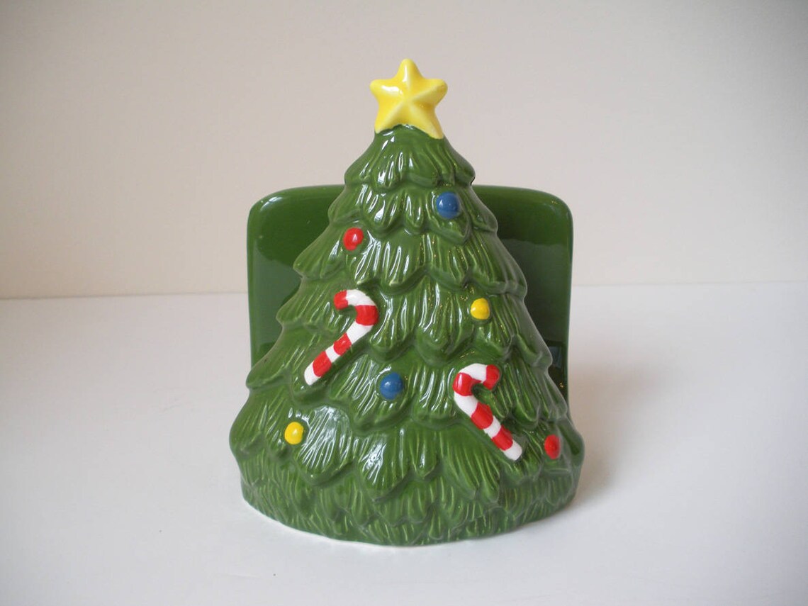Vintage Christmas Tree Napkin Holder Clover Stores Collectible Etsy