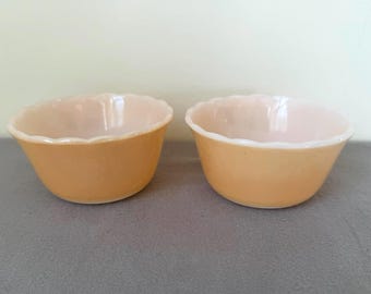 Vintage Fire King Peach Luster Custard cups - set of 2