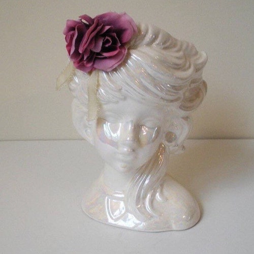 Vintage RELPO Lady Head Vase Etsy