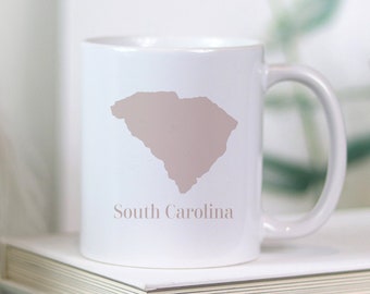 South Carolina Coffee Mug, State Mug, Pink State Mug, Gift for Her, State Coffee Mug, Homestate Mug, South Carolina Mug, Mauve Mug