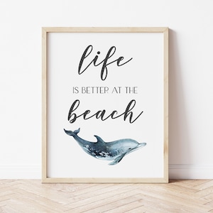 Life is Better at the Beach Printable, Seashells Printable, Coastal Printable, Beach Wall Art, Seashell Collector Print, Beach Print