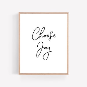 Choose Joy Printable, Joyful Print, Quote Wall Art, Simple Home Decor, Inspirational Printable, Typography Print, Minimalist Printable