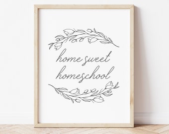 Home Sweet Homeschool Printable, Homeschool Wall Art, Homeschool Print, Home Printable, Homeschool Decor, Homeschool Mom, Homeschool Poster