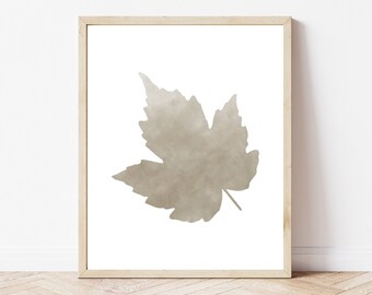 Fall Leaf Printable, Fall Leaf Print, Autumn Leaf Print, Autumn Printable, Fall Printable, Leaf Print, Fall Wall Art, Minimalist Fall