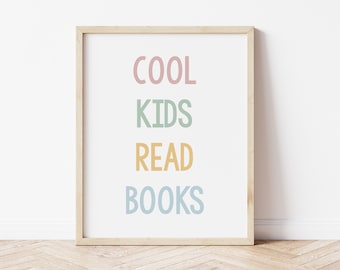 Cool Kids Read Books Printable, School Room Printable, Playroom Printable, Kids Room Print, School Wall Art, Homeschool Printable, Reading