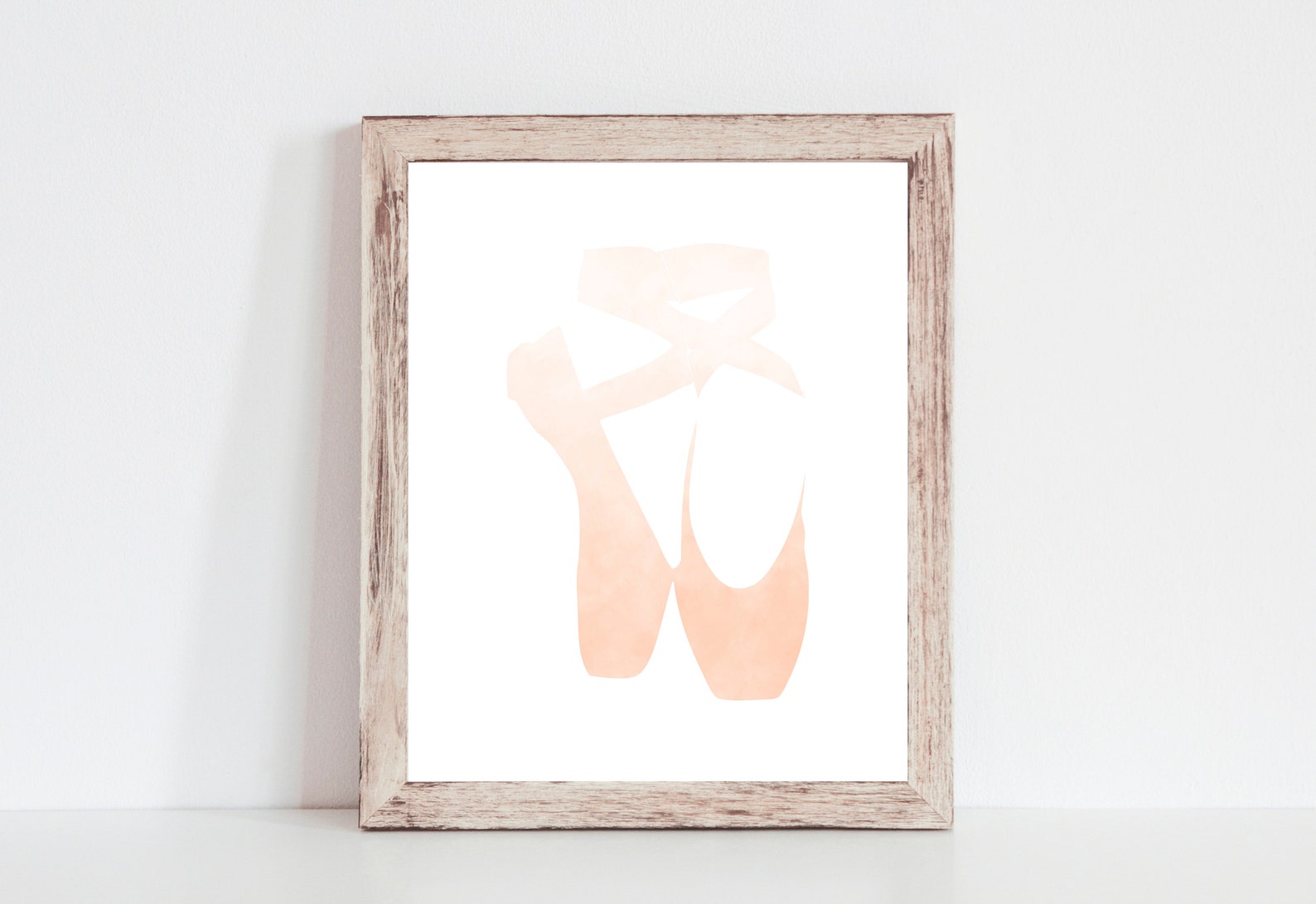 coral ballet slippers printable - watercolor, instant download, dance, dance shoes print, dance print, wall art, for her, love t