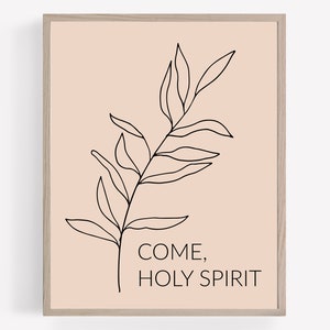 Come Holy Spirit Printable, Blush Catholic Printable, Religious Print, Botanical Faith Printable, Minimal Catholic Home Decor, Catholic Art