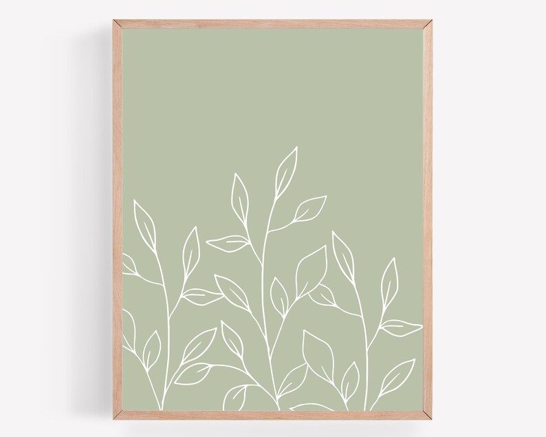 Sage Botanical Printable, Sage Plant Print, Light Green Plant Wall Art ...