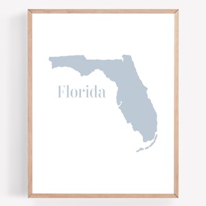 Florida Printable, DIGITAL DOWNLOAD, Florida Gray Print, Florida Beach Wall Art, Florida Wall Decor, Watercolor Florida Printable
