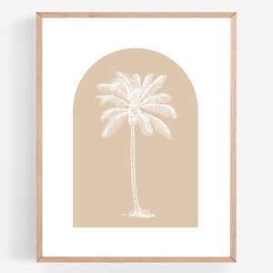 Palm Tree Printable, Arch Printable, Mauve Artwork, Botanical Print, Coastal Print, Coastal Wall Art, Palm Tree Wall Art, Tropical Print