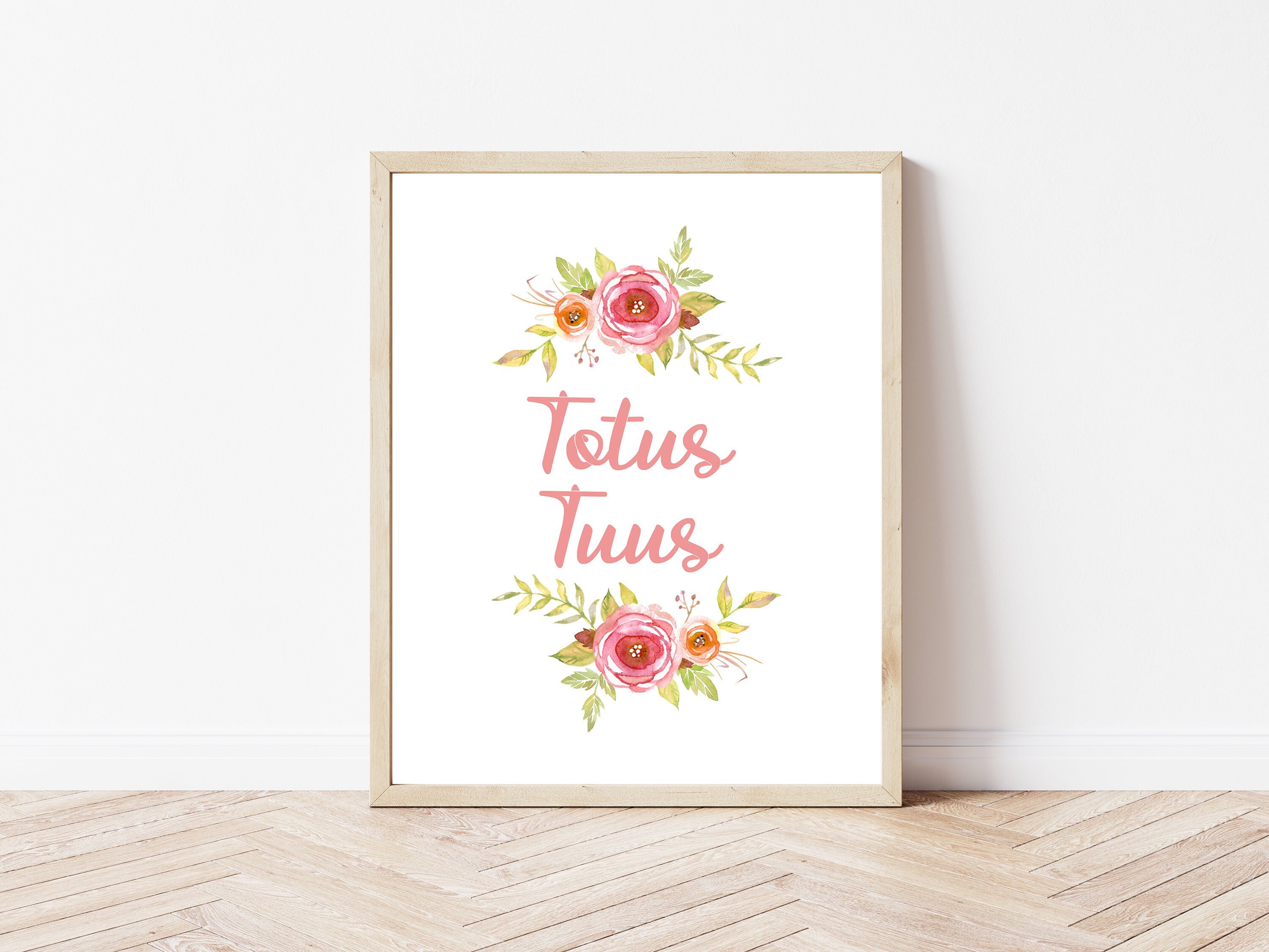 Totus Tuus Printable, Catholic Floral Print, Totally Yours Printable ...