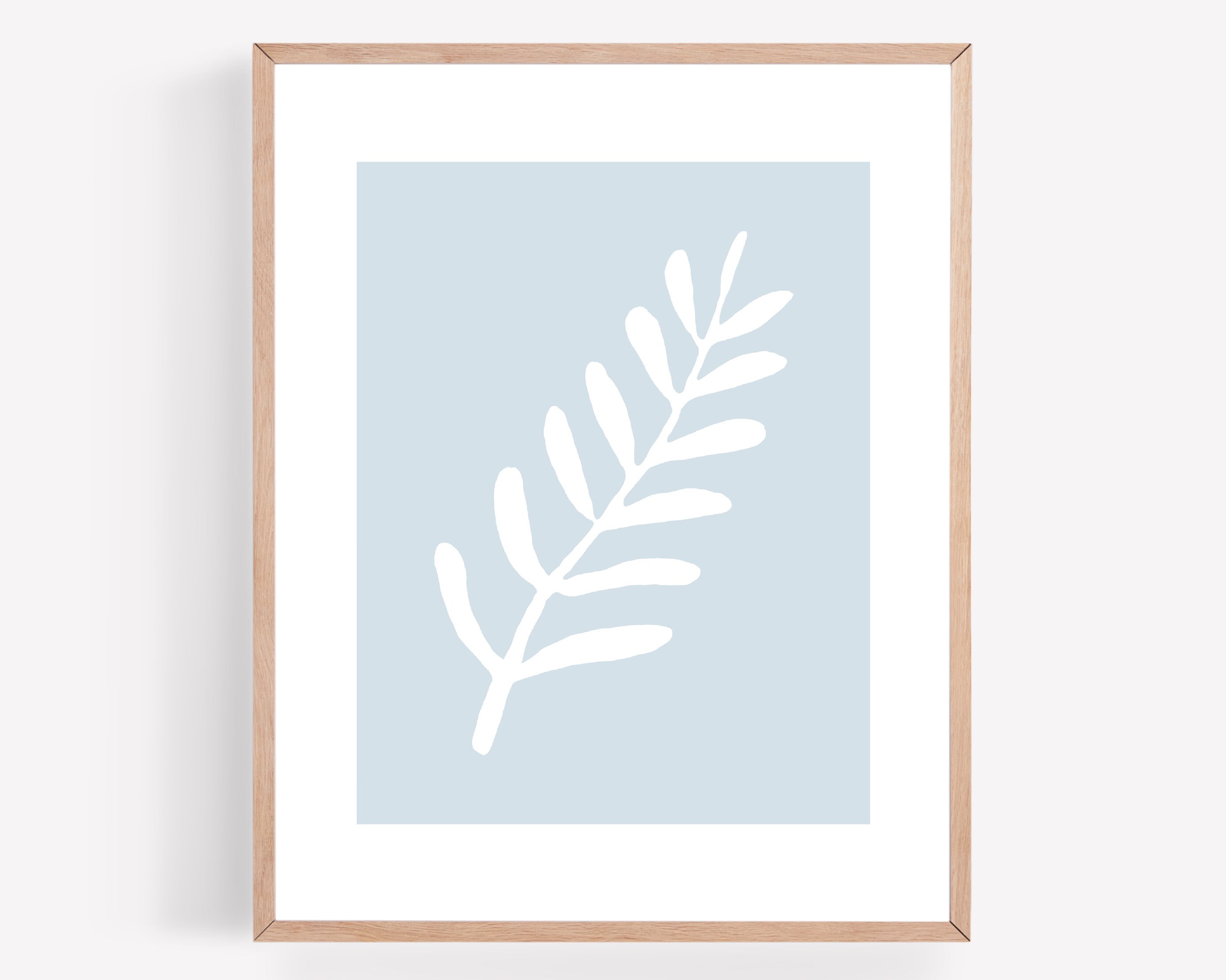 Blue Botanical Printable Set of 4, Coastal Printables, Palm Leaves ...