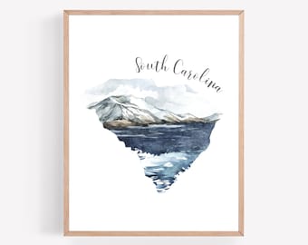 South Carolina Printable, State Printable, Coastal State Print, Ocean State Wall Art, SC Wall Decor, South Carolina Print, SC State Art