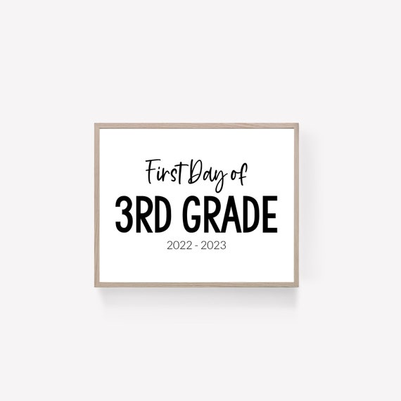 First Day of 3rd Grade Printable Sign First Day of School - Etsy