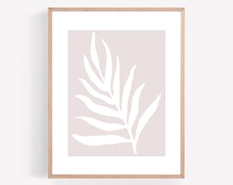 Palm Branch Printable, Neutral Botanical Print, Botanical Printable, Coastal Wall Art, Palm Tree Print, Palm Leaf Wall Art, Palm Leaf Print