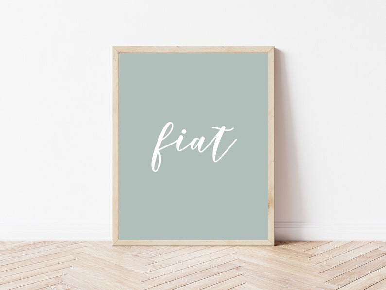 Puede incluir: Una impresi&oacute;n enmarcada con un fondo azul claro y la palabra "fiat" escrita en cursiva blanca.