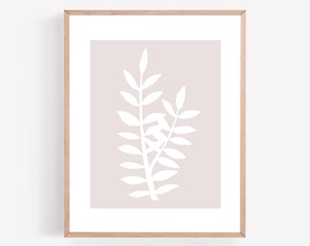 Neutral Branch Printable, Neutral Botanical Print, Botanical Printable, Branch Wall Art, Spring Printable, Branch Wall Art, Leaves Print