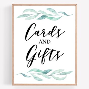 Cards and Gifts Printable, Wedding Sign, Botanical Wedding Print, Card Table Printable, Tropical Wedding Decor, Bridal Shower Sign Printable