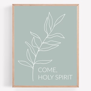 Come Holy Spirit Printable, Catholic Printable, Religious Print, Botanical Faith Printable, Minimal Catholic Home Decor, Catholic Wall Art