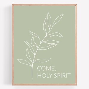 Come Holy Spirit Printable, Catholic Printable, Religious Print, Botanical Faith Printable, Minimal Catholic Home Decor, Catholic Wall Art